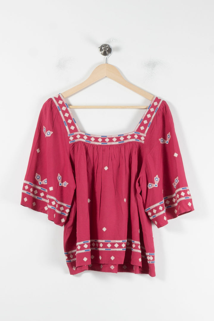 Blouse Rose et Bleu - Taille L/40 de la marque ba&sh | PARAD86778 - Vendu par Paradigme - Image 4