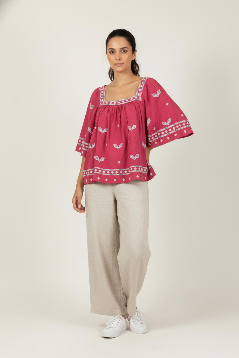 Blouse Rose et Bleu - Taille L/40 de la marque ba&sh | PARAD86778 - Vendu par Paradigme - Image 1