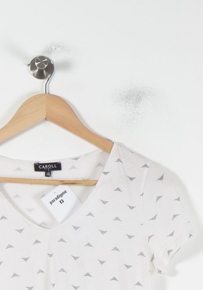 Tee-shirt Blanc - Taille M/38 de la marque Caroll | PARAD86857 - Vendu par Paradigme - Image 3
