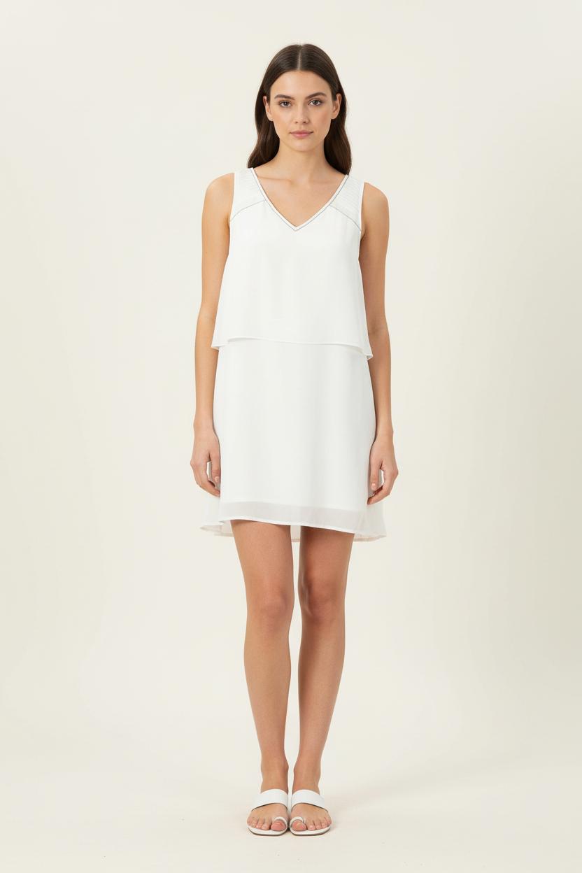 Robe Sans Manches Blanche - Taille M/38 de la marque Sud express | PARAD86864 - Vendu par Paradigme - Image 1