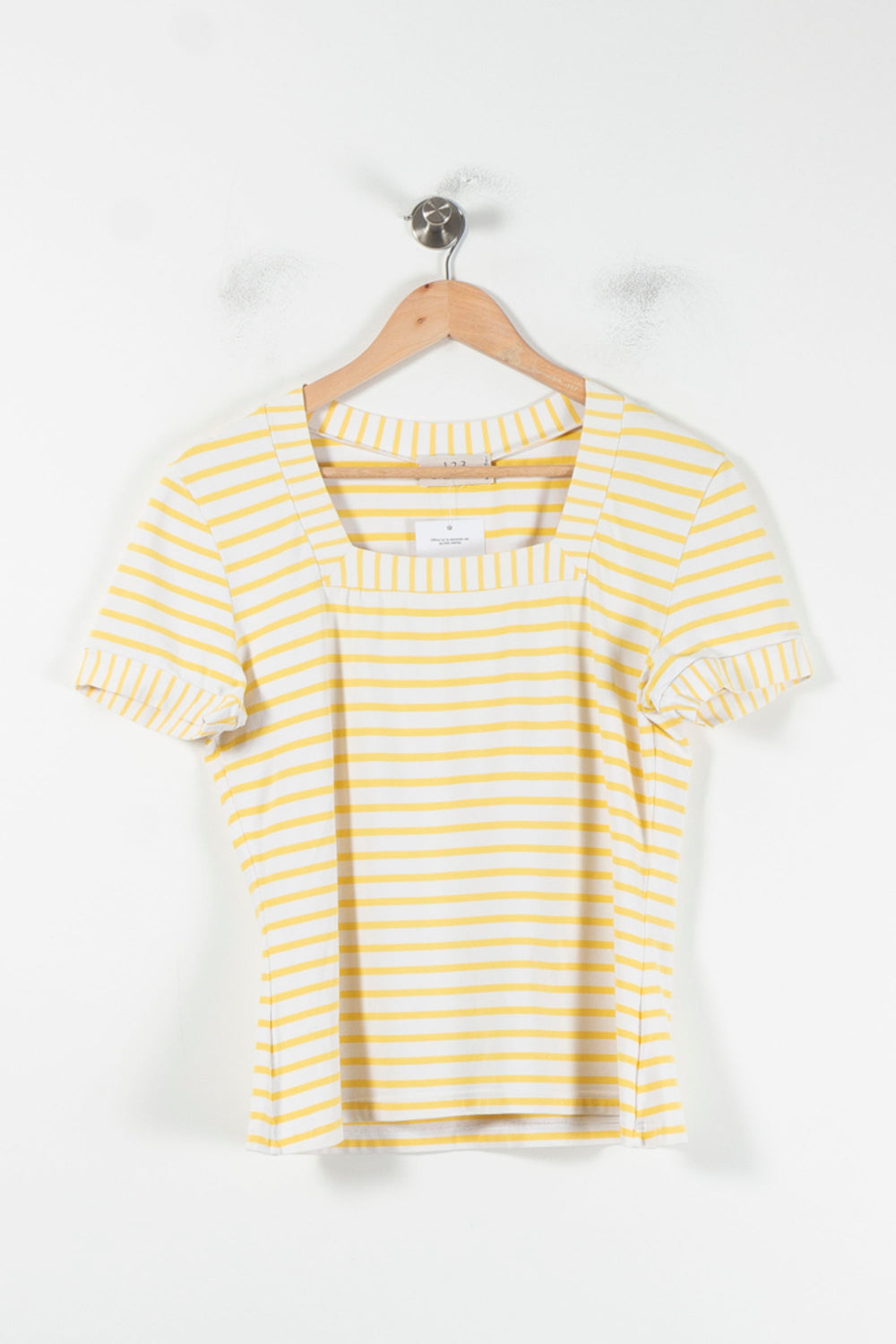Tee-shirt Rayé Jaune et Blanc - Taille XL/42 de la marque Maison 123 | PARAD86865 - Vendu par Paradigme - Image 2