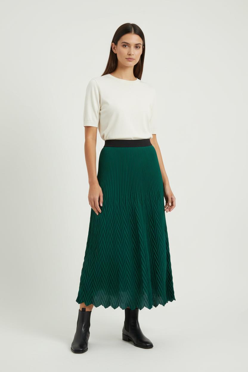 Jupe Plissée Verte - Taille M/38 de la marque Maje | PARAD86877 - Vendu par Paradigme - Image 1