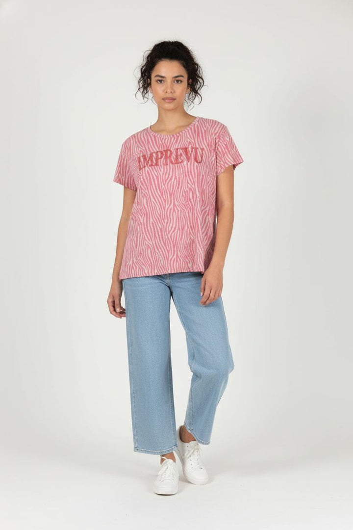 Tee-shirt Rose et Blanc - Taille XL/42 de la marque Imprevu | PARAD86887 - Vendu par Paradigme - Image 1