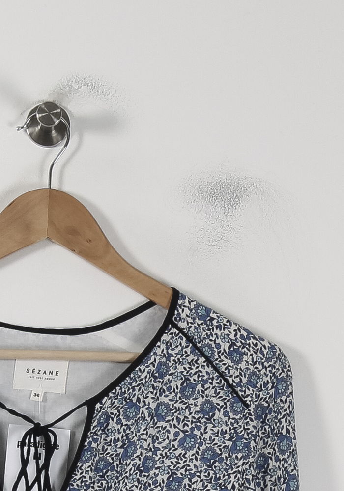 Robe Courte Bleue et Blanche - Taille S/36 de la marque Sézane | PARAD86891 - Vendu par Paradigme - Image 3