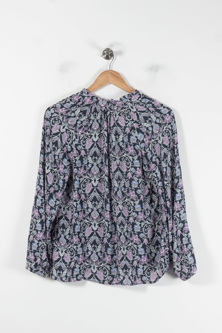 Blouse Violette et Noire - Taille M/38 de la marque Caroll | PARAD86902 - Vendu par Paradigme - Image 4