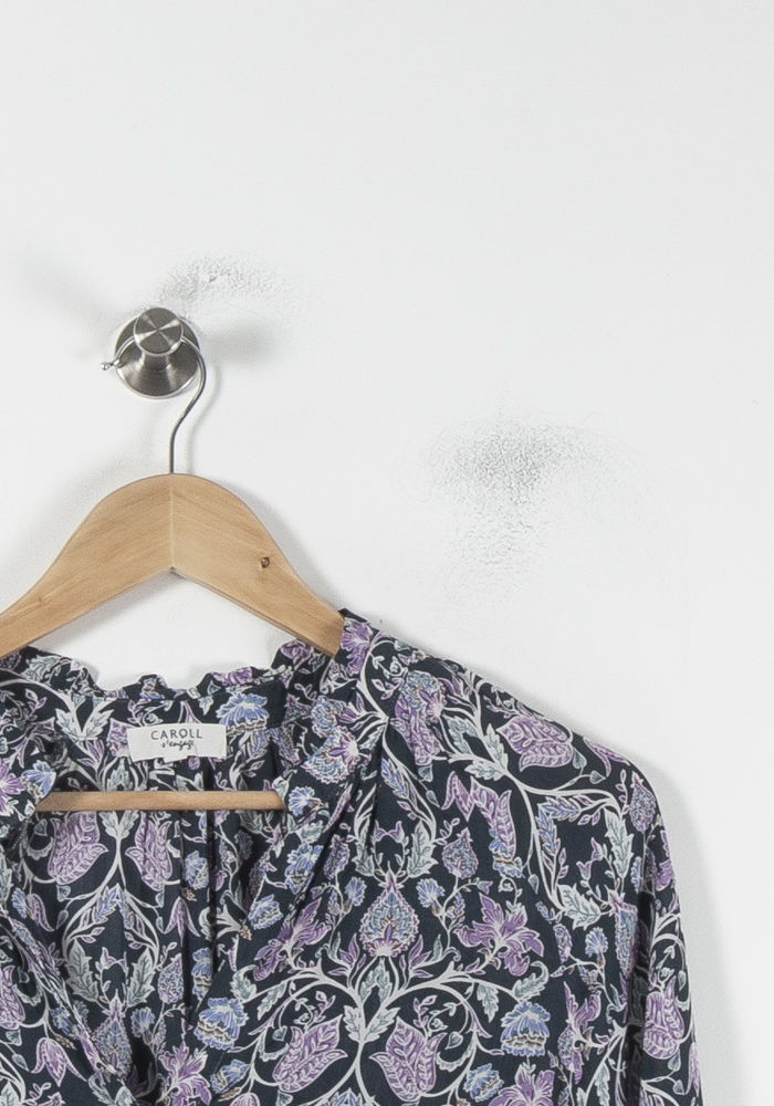 Blouse Violette et Noire - Taille M/38 de la marque Caroll | PARAD86902 - Vendu par Paradigme - Image 3