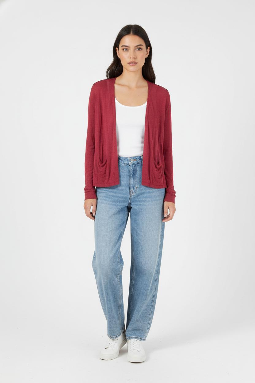 Cardigan Bordeaux - Taille S/36 de la marque Sud express | PARAD86910 - Vendu par Paradigme - Image 1