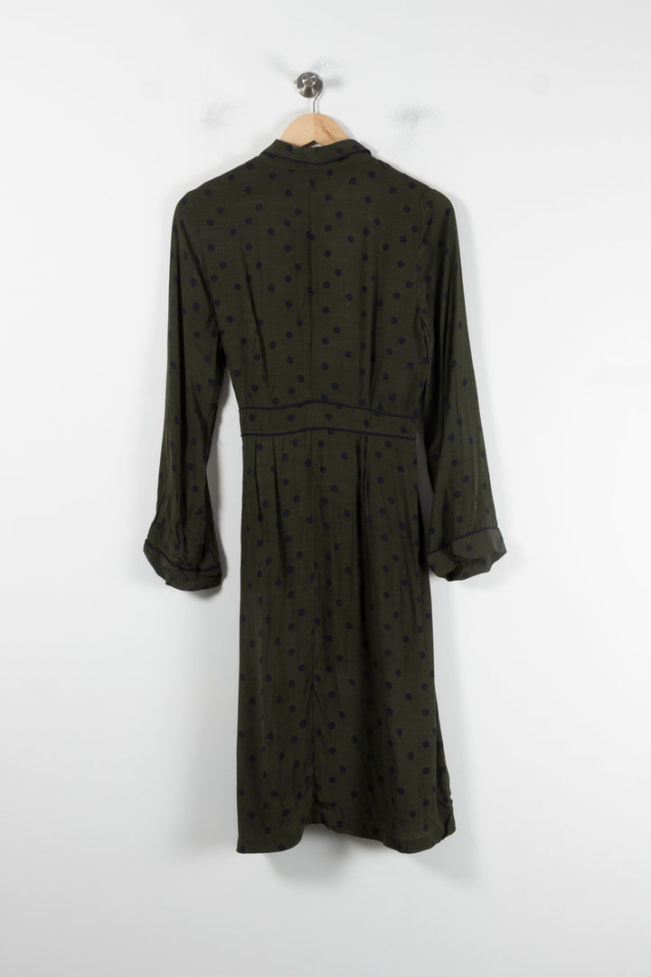 Robe Portefeuille Verte à Pois Noirs - Taille M/38 de la marque Karl Marc John | PARAD86914 - Vendu par Paradigme - Image 4