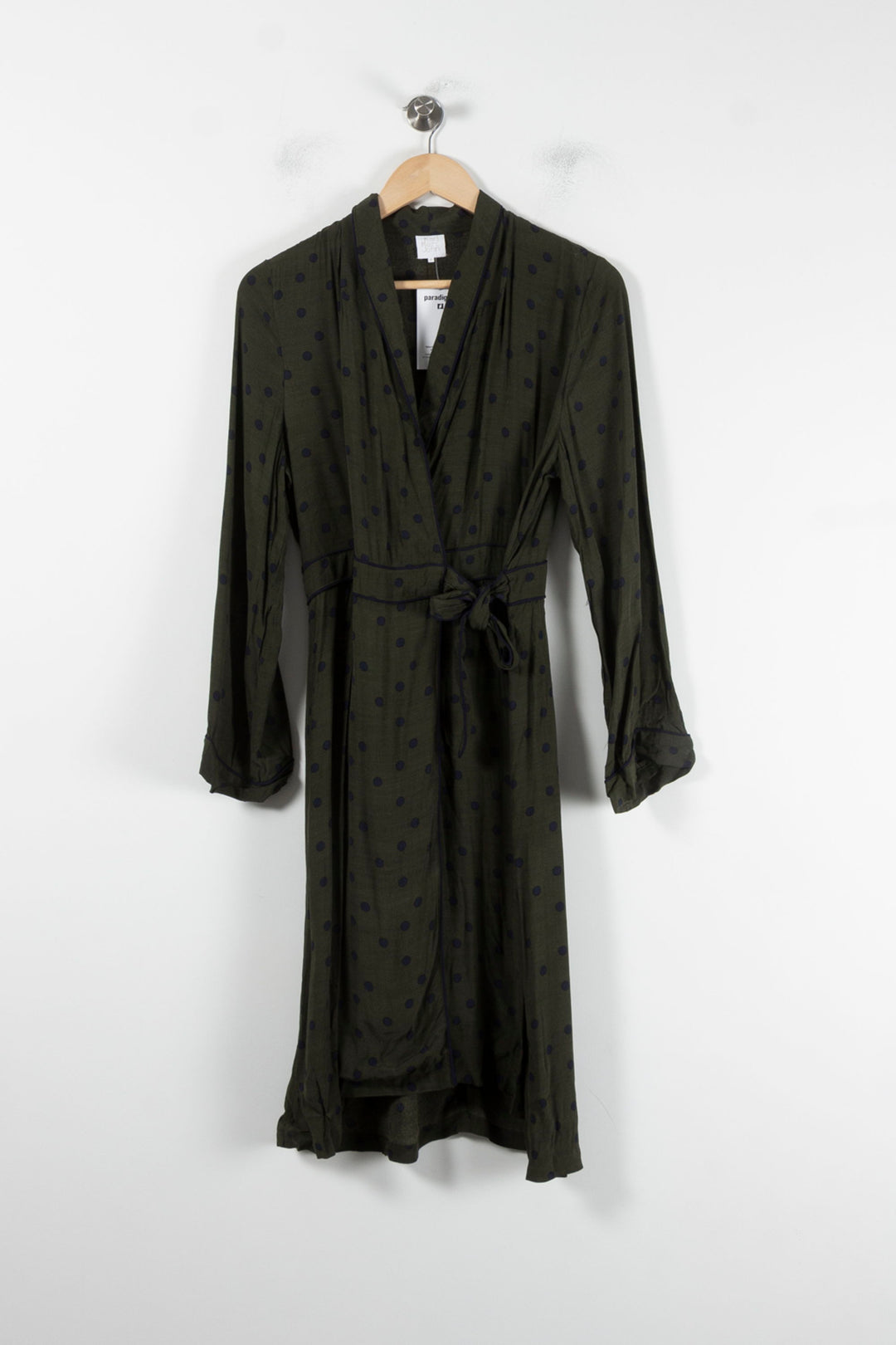 Robe Portefeuille Verte à Pois Noirs - Taille M/38 de la marque Karl Marc John | PARAD86914 - Vendu par Paradigme - Image 2