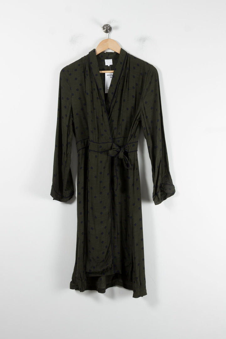 Robe Portefeuille Verte à Pois Noirs - Taille M/38 de la marque Karl Marc John | PARAD86914 - Vendu par Paradigme - Image 2