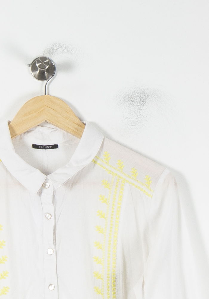 Blouse Blanche et Jaune - Taille S/36 de la marque One Step | PARAD86916 - Vendu par Paradigme - Image 3