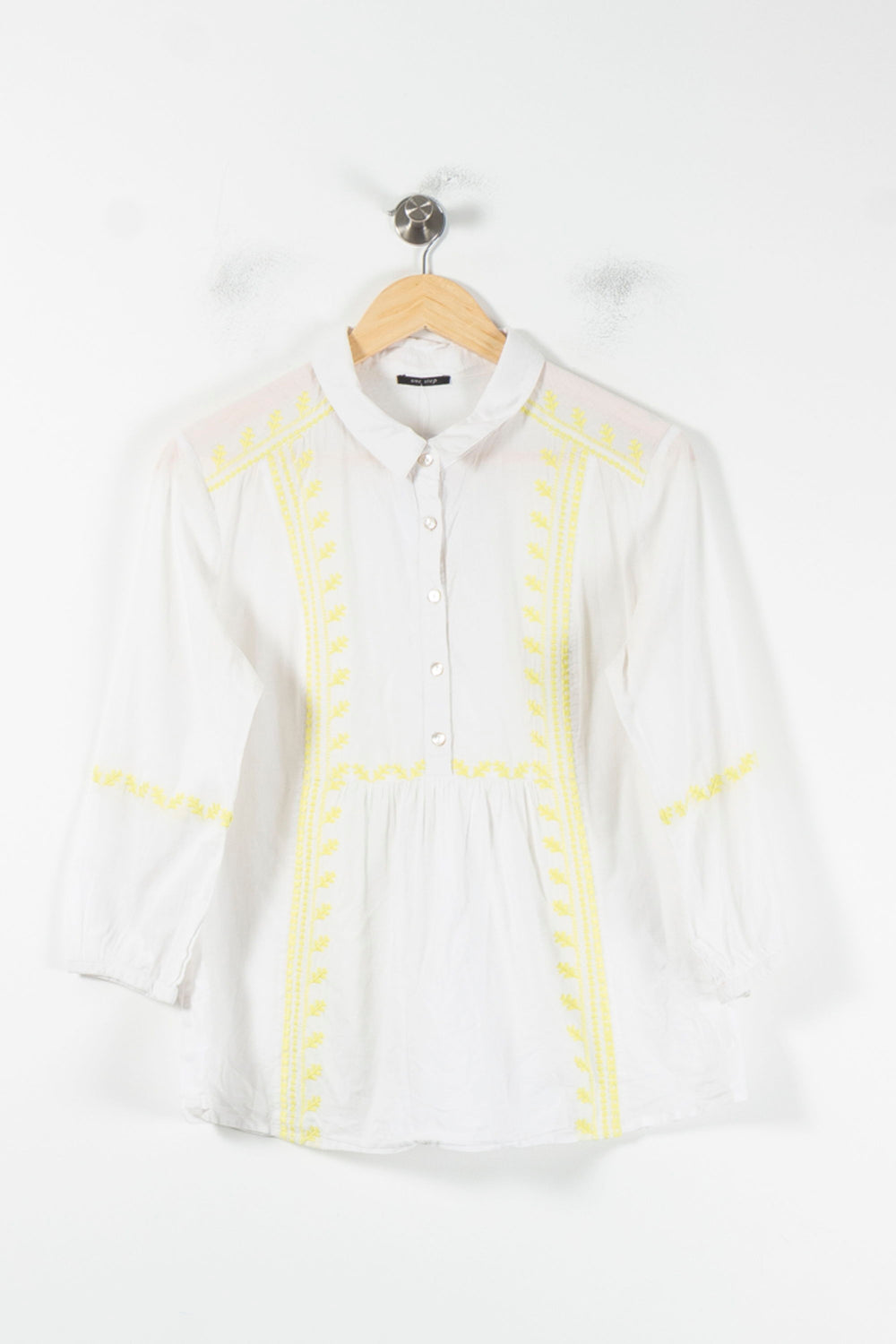 Blouse Blanche et Jaune - Taille S/36 de la marque One Step | PARAD86916 - Vendu par Paradigme - Image 2