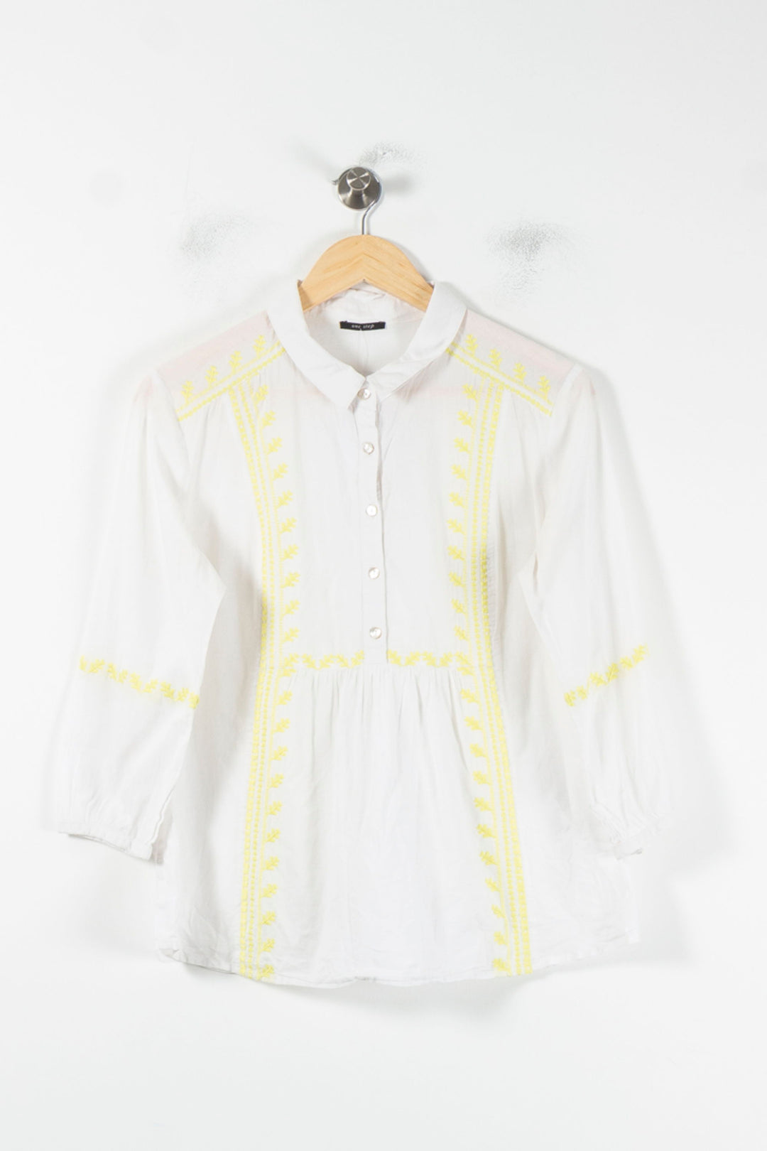 Blouse Blanche et Jaune - Taille S/36 de la marque One Step | PARAD86916 - Vendu par Paradigme - Image 2