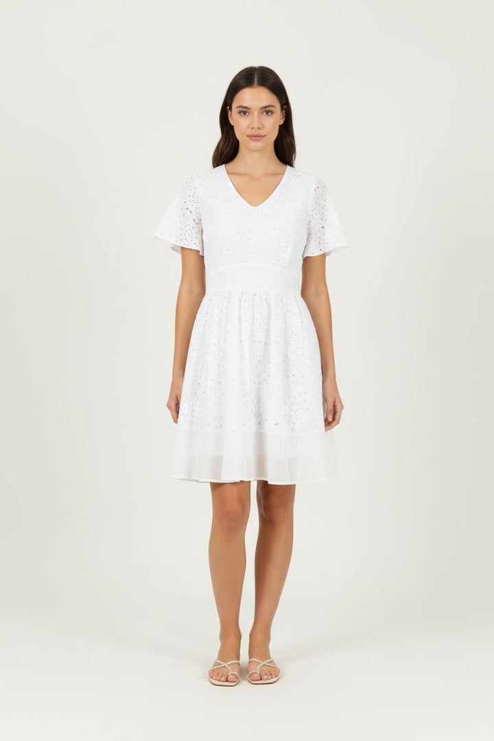 Robe Brodée Blanche - Taille XS/34 de la marque Pablo | PARAD86927 - Vendu par Paradigme - Image 1