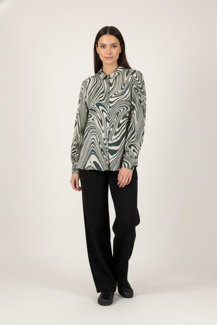 Chemise Verte et Blanche - Taille M/38 de la marque La Petite Etoile | PARAD86946 - Vendu par Paradigme - Image 1