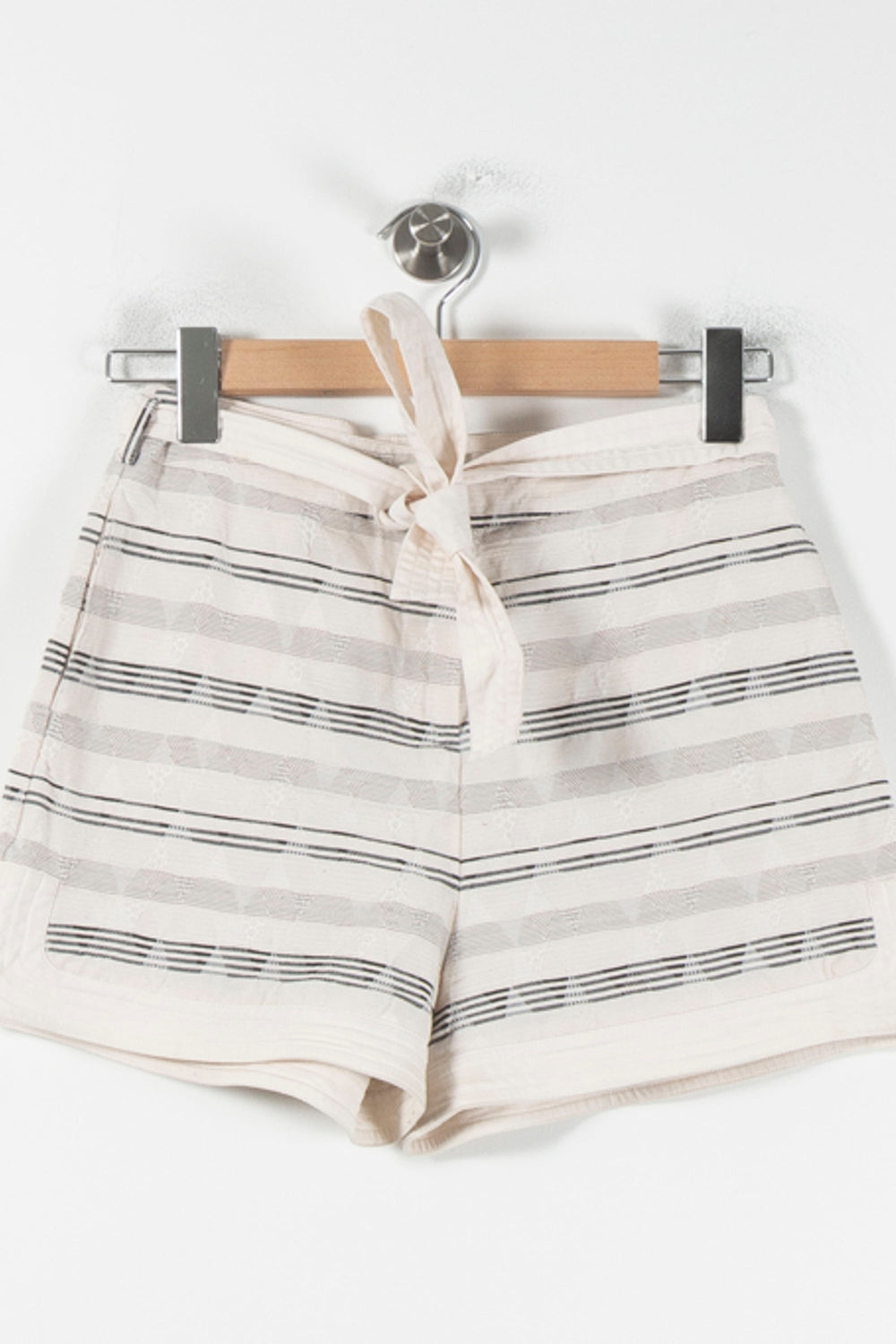 Short Rayé Beige et Noir - Taille M/38 de la marque Sessùn | PARAD86950 - Vendu par Paradigme - Image 2