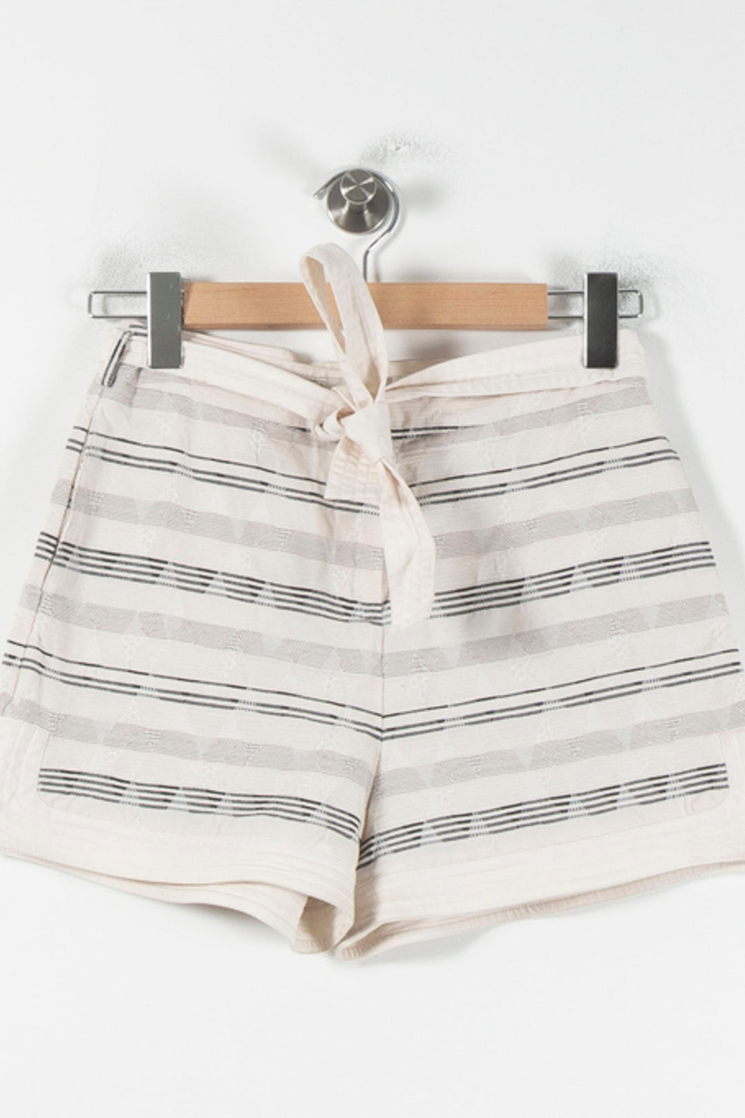 Short Rayé Beige et Noir - Taille M/38 de la marque Sessùn | PARAD86950 - Vendu par Paradigme - Image 2
