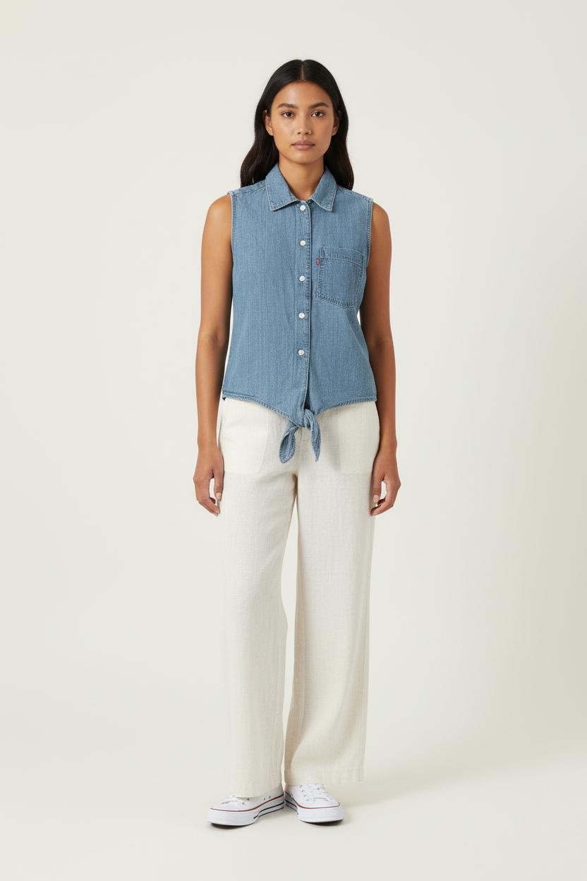 Chemise Sans Manches Bleue - Taille XS/34 de la marque Levi's | PARAD86953 - Vendu par Paradigme - Image 1
