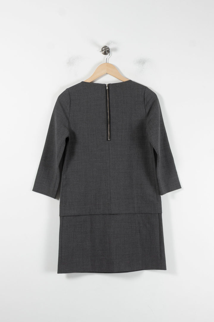 Robe Droite Grise - Taille S/36 de la marque Claudie Pierlot | PARAD86957 - Vendu par Paradigme - Image 4