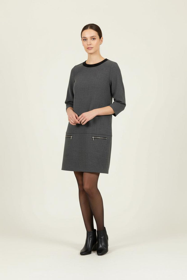 Robe Droite Grise - Taille S/36 de la marque Claudie Pierlot | PARAD86957 - Vendu par Paradigme - Image 1
