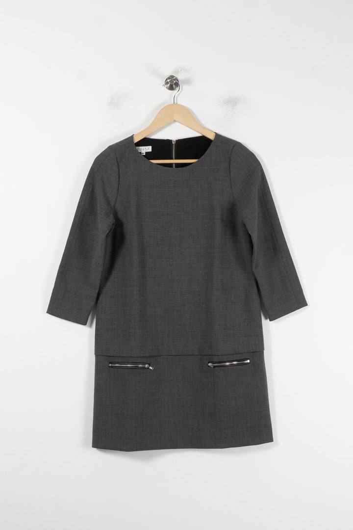 Robe Droite Grise - Taille S/36 de la marque Claudie Pierlot | PARAD86957 - Vendu par Paradigme - Image 2