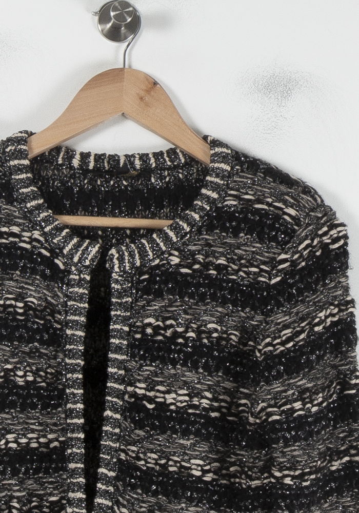 Veste Tweed Noire et Blanche - Taille S/36 de la marque Maje | PARAD87002 - Vendu par Paradigme - Image 3