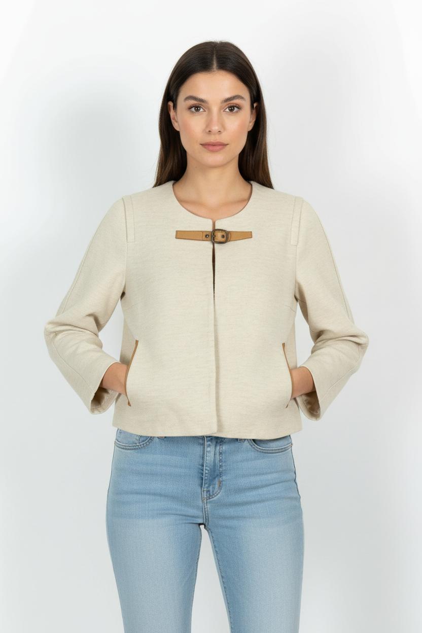 Veste Beige - Taille M/38 de la marque Sandro | PARAD87003 - Vendu par Paradigme - Image 1