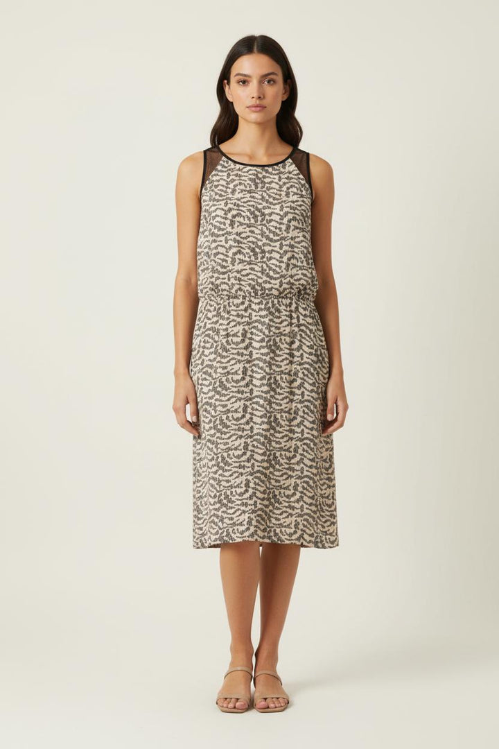 Robe Midi Beige et Noir - Taille M/38 de la marque Pablo | PARAD87005 - Vendu par Paradigme - Image 1