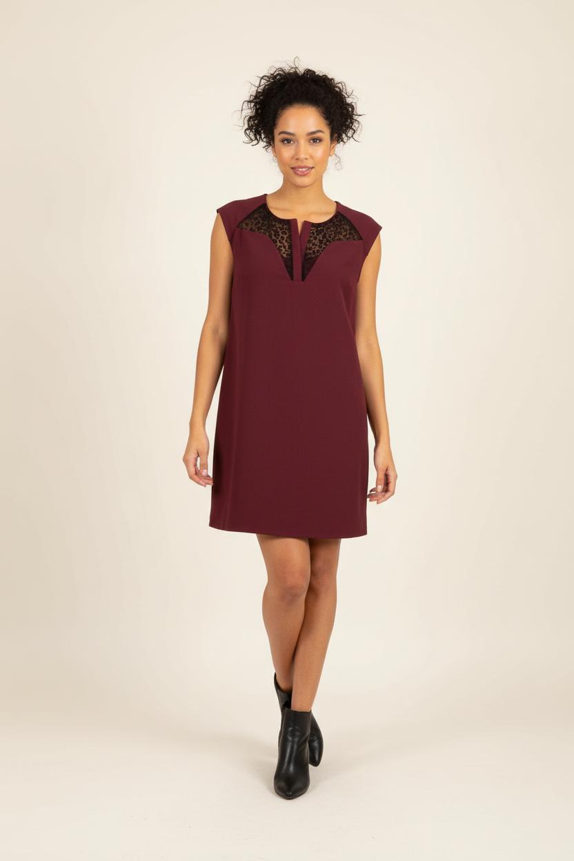 Robe Droite Bordeaux - Taille S/36 de la marque Opullence | PARAD87006 - Vendu par Paradigme - Image 1