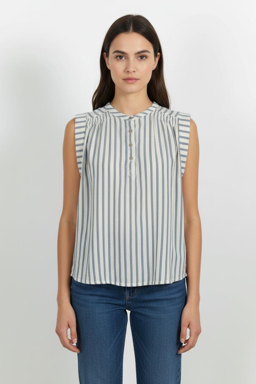 Blouse Blanche et Bleue - Taille M/38 de la marque Suncoo | PARAD87013 - Vendu par Paradigme - Image 1