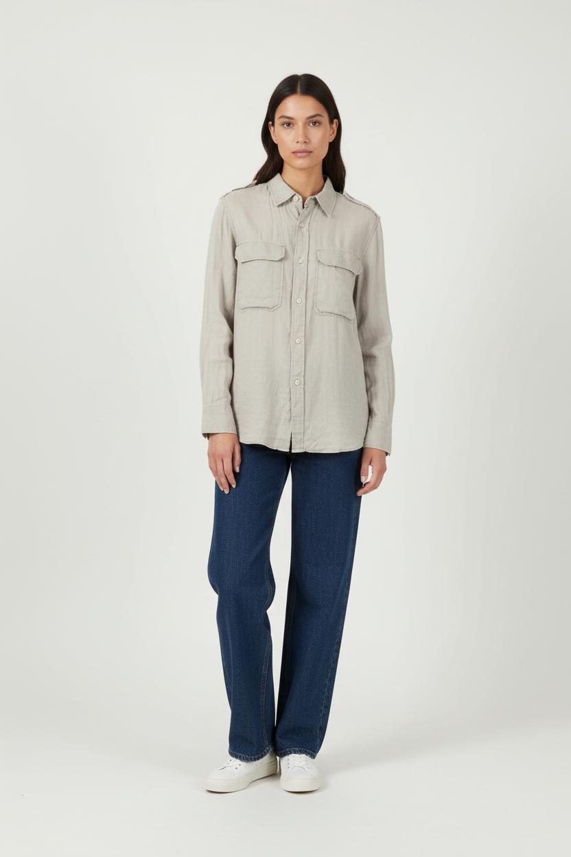 Chemise Safari Grise - Taille S/36 de la marque Replay | PARAD87025 - Vendu par Paradigme - Image 1