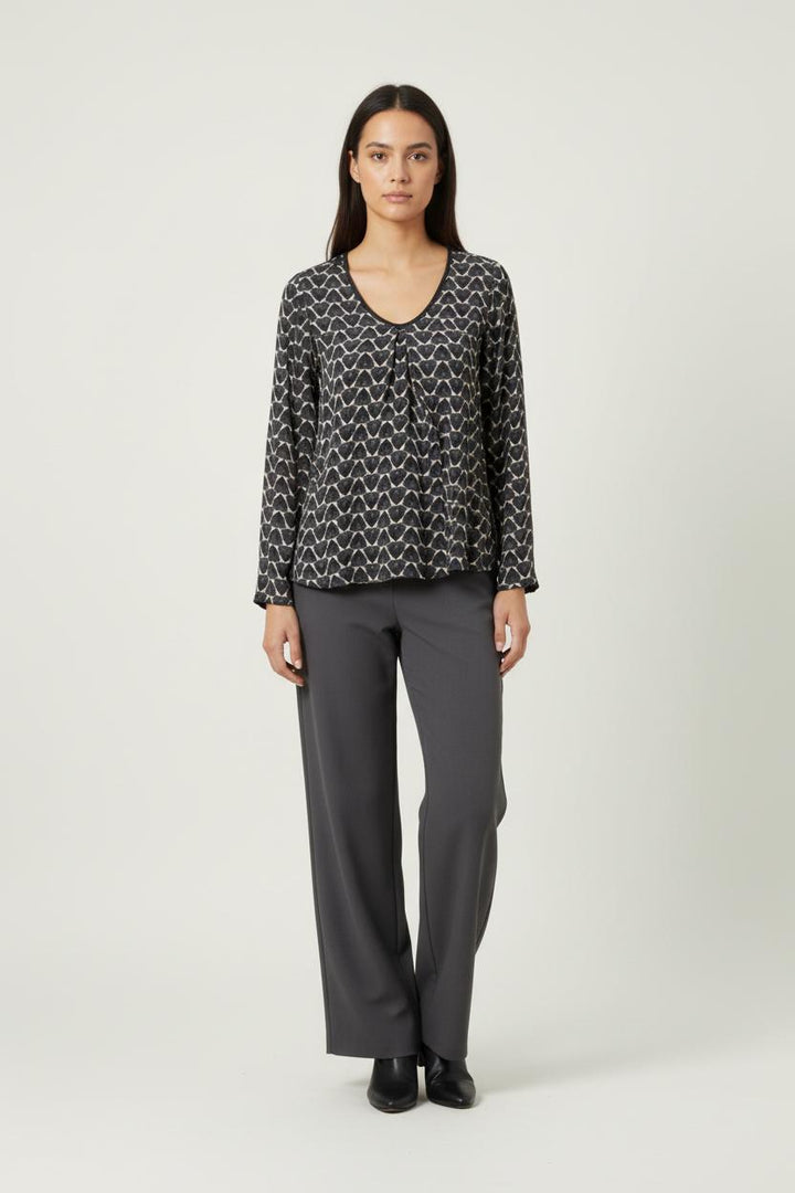 Blouse Noire et Beige - Taille M/38 de la marque One Step | PARAD87045 - Vendu par Paradigme - Image 1
