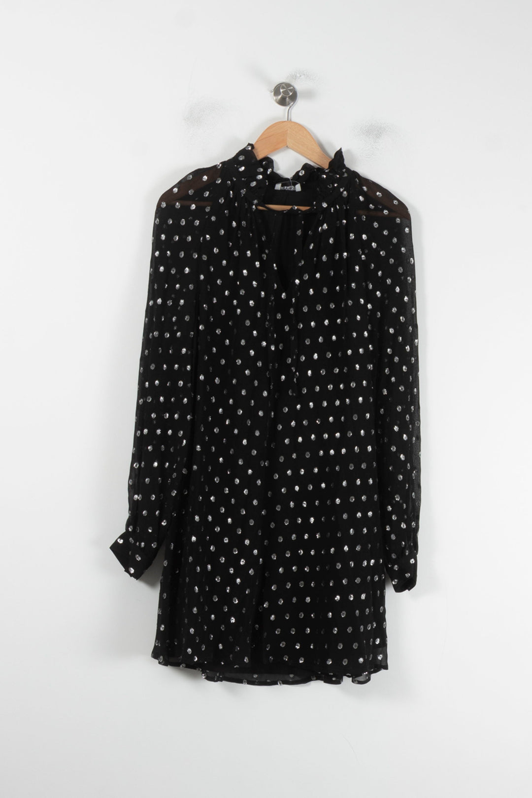 Robe Courte Noire et Argentée - Taille S/36 de la marque Claudie Pierlot | PARAD87055 - Vendu par Paradigme - Image 2
