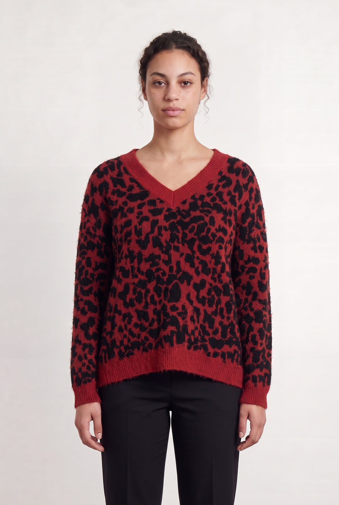 Pull Rouge et Noir - Taille L/40 de la marque IKKS | PARAD87061 - Vendu par Paradigme - Image 1