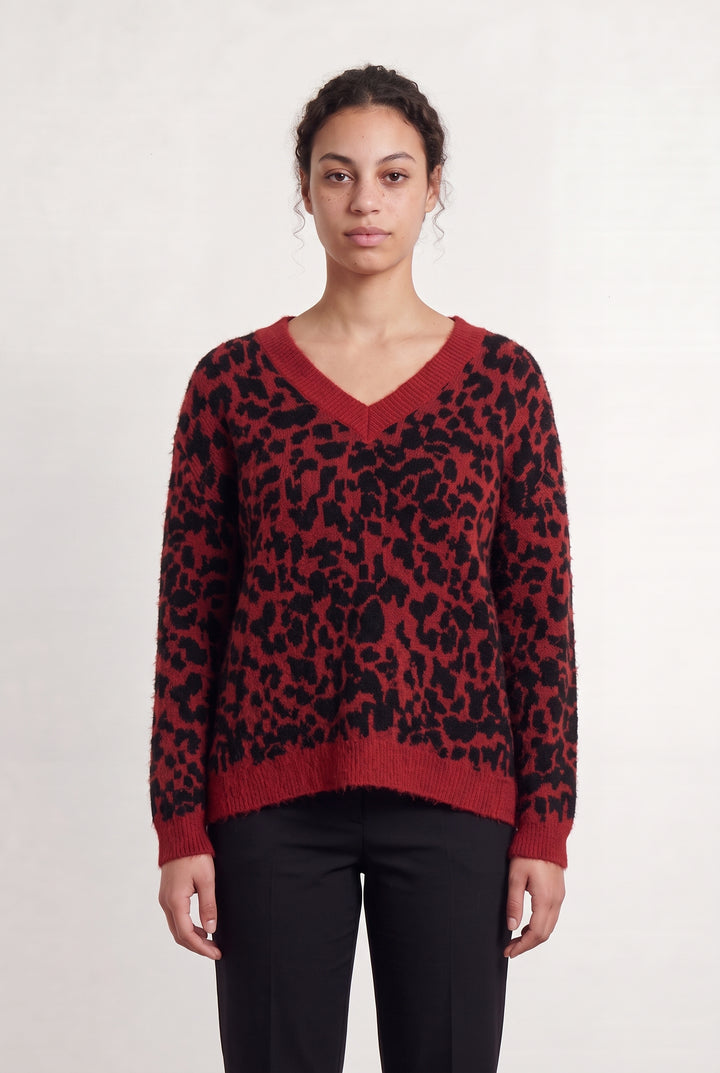 Pull Rouge et Noir - Taille L/40 de la marque IKKS | PARAD87061 - Vendu par Paradigme - Image 1