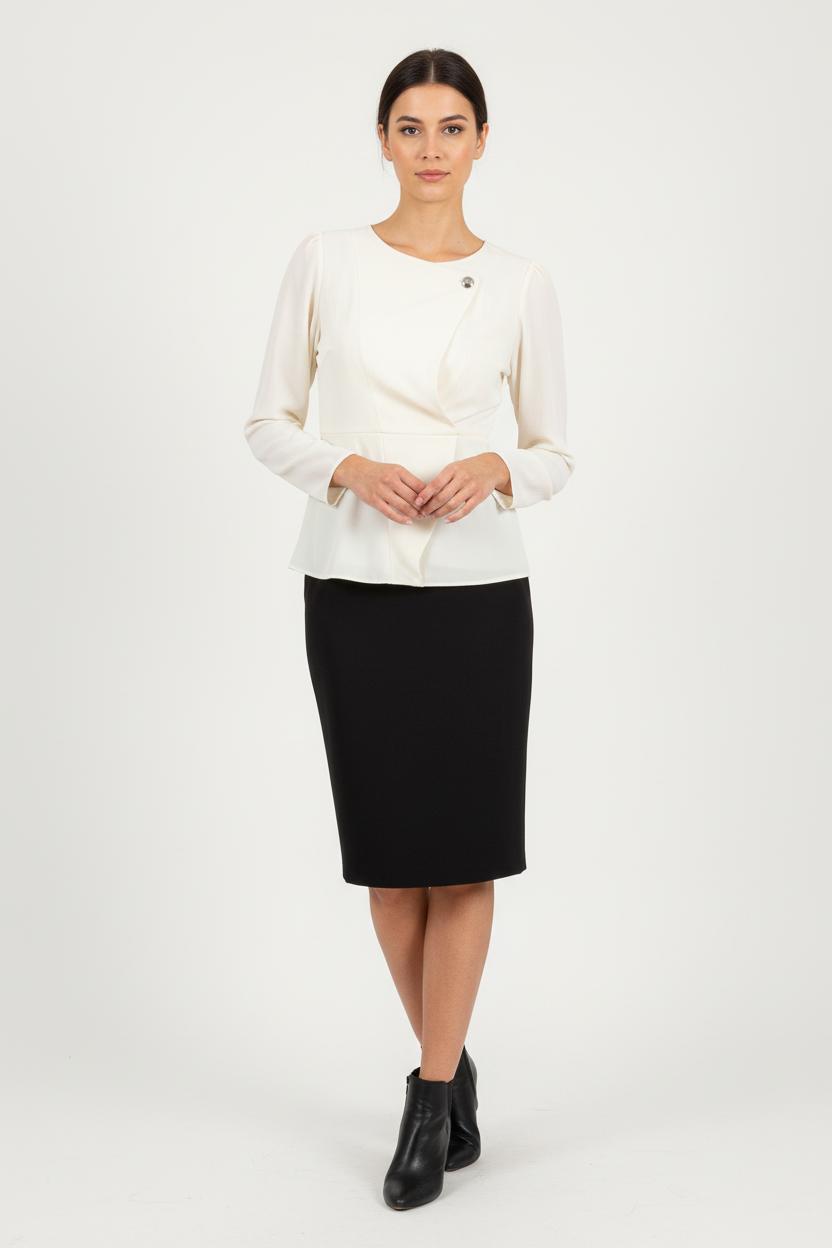 Robe Midi Beige et Noire - Taille S/36 de la marque IKKS | PARAD87062 - Vendu par Paradigme - Image 1