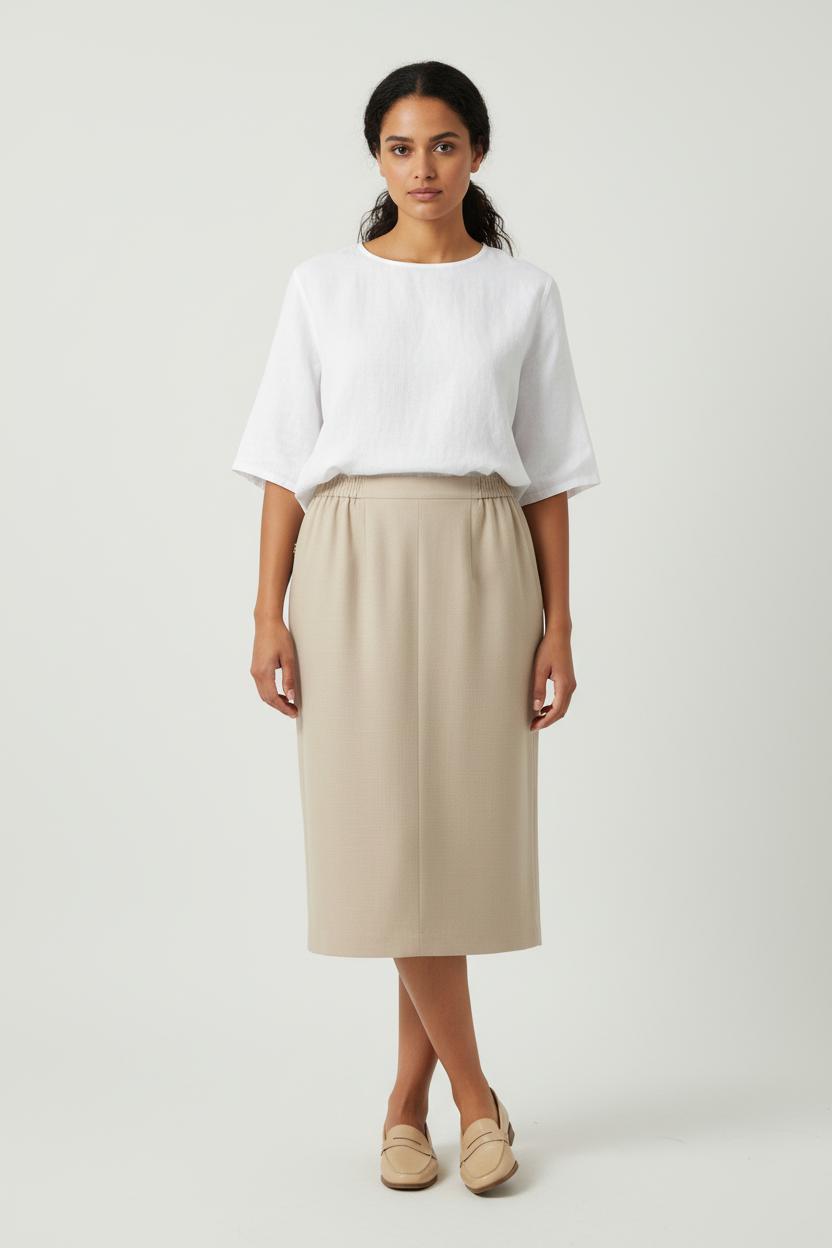 Jupe Droite Beige - Taille XL/42 de la marque Weill | PARAD87069 - Vendu par Paradigme - Image 1