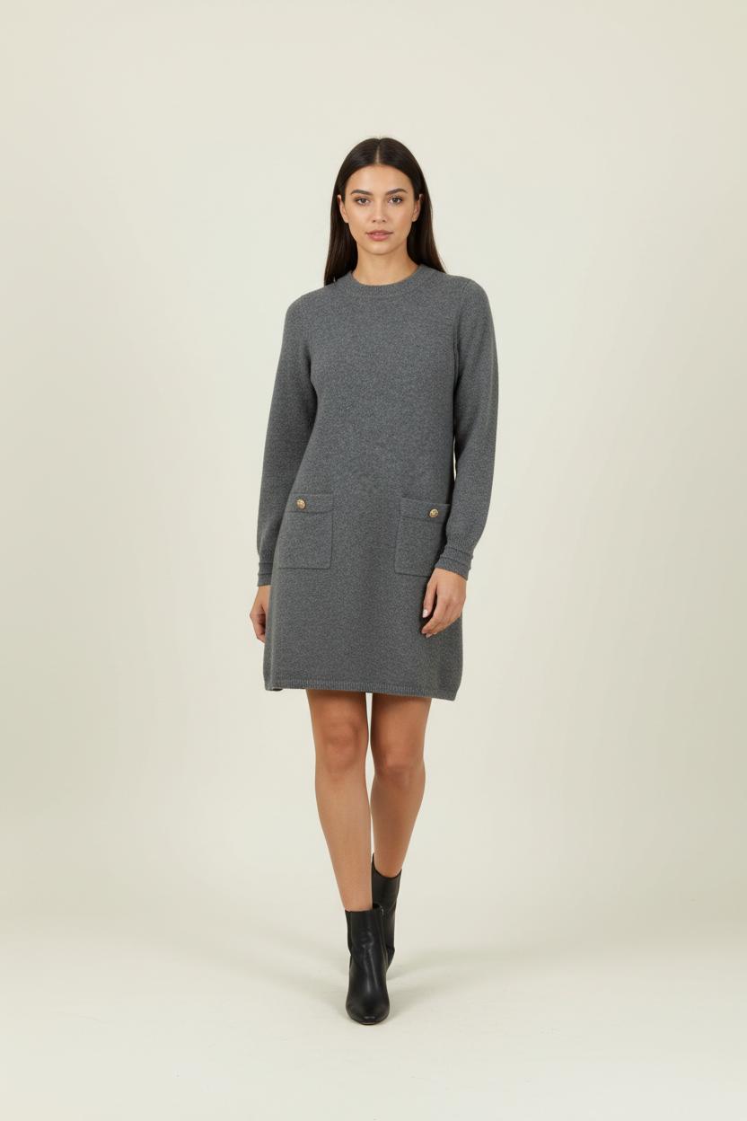 Robe Pull Grise - Taille S/36 de la marque Petite Mendigote | PARAD87081 - Vendu par Paradigme - Image 1