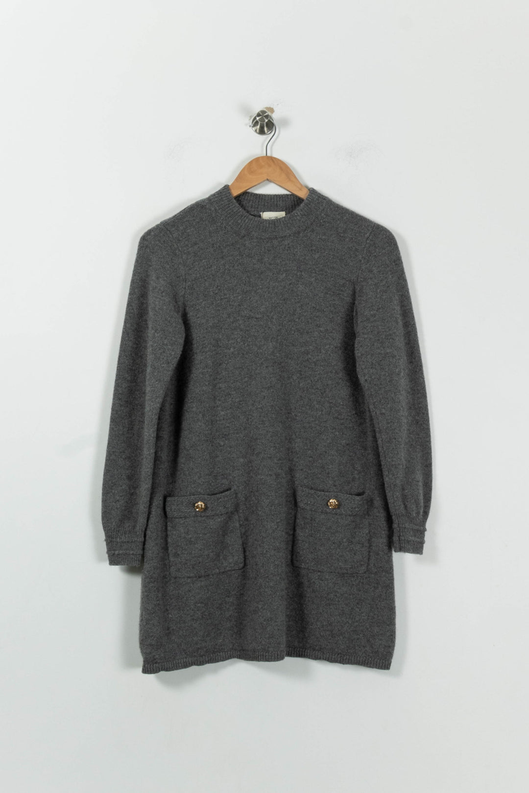 Robe Pull Grise - Taille S/36 de la marque Petite Mendigote | PARAD87081 - Vendu par Paradigme - Image 2