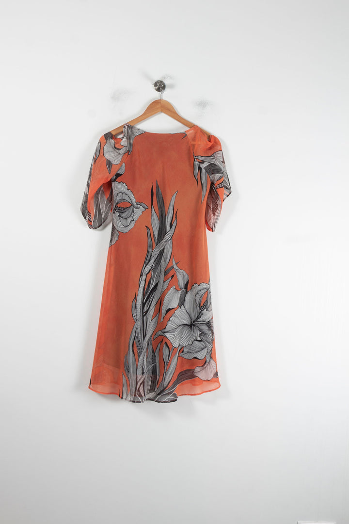 Robe Orange et Noire - Taille M/38 de la marque La Fée Maraboutée | PARAD87087 - Vendu par Paradigme - Image 4