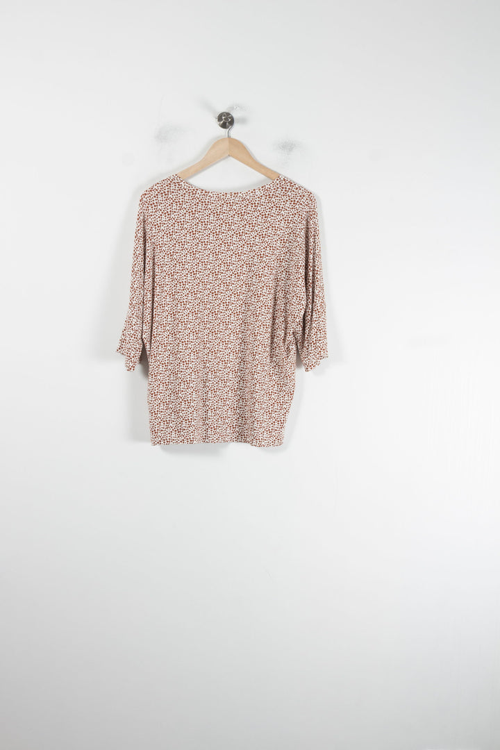 Tee-shirt Blanc et Marron - Taille L/40 de la marque Caroll | PARAD87124 - Vendu par Paradigme - Image 4