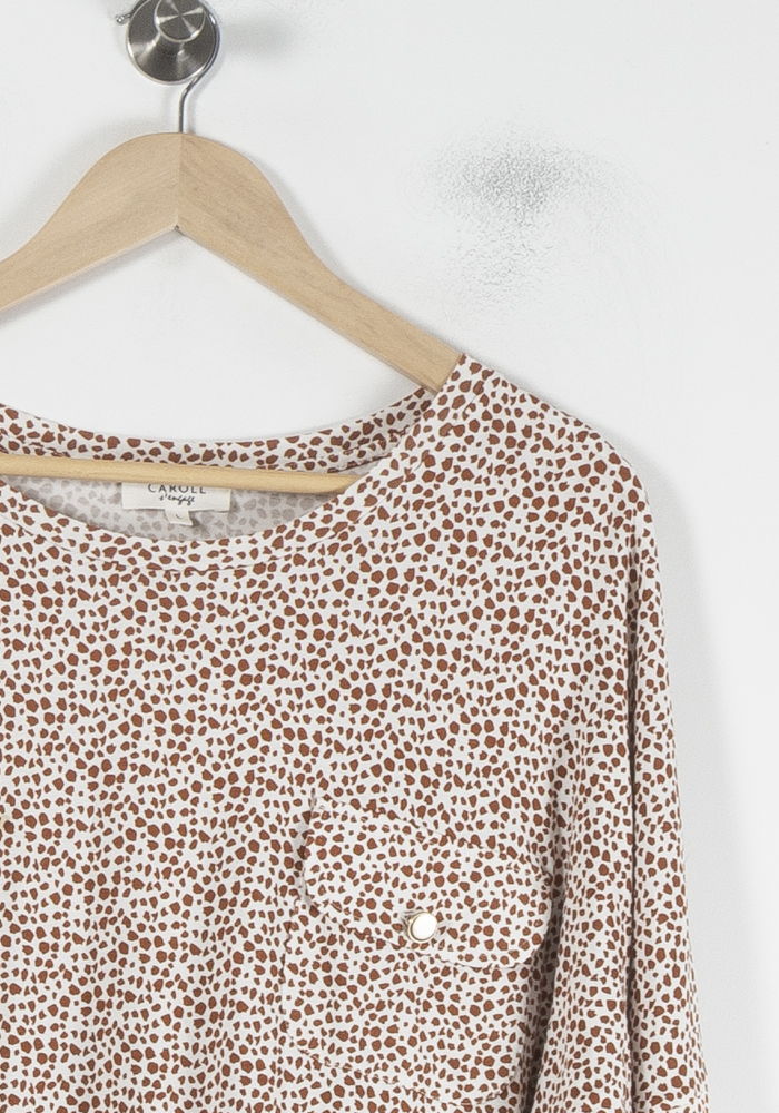Tee-shirt Blanc et Marron - Taille L/40 de la marque Caroll | PARAD87124 - Vendu par Paradigme - Image 3