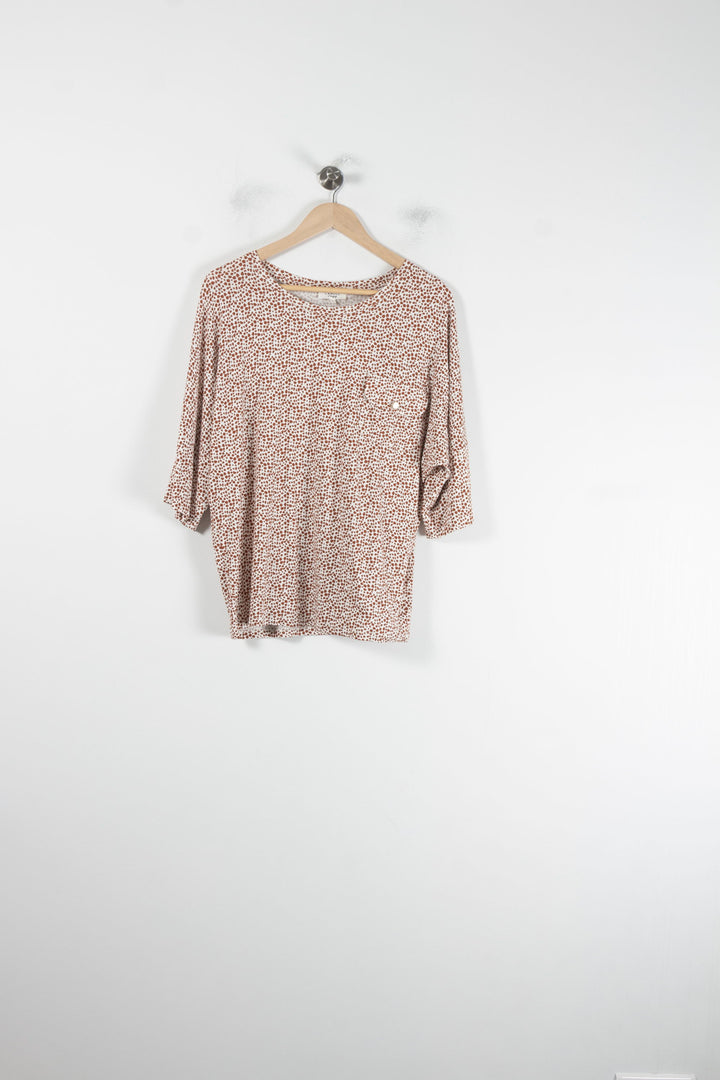 Tee-shirt Blanc et Marron - Taille L/40 de la marque Caroll | PARAD87124 - Vendu par Paradigme - Image 2