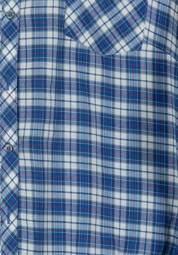 Chemise à Carreaux Bleue et Blanche - Taille L/40 de la marque Caroll | PARAD87125 - Vendu par Paradigme - Image 3