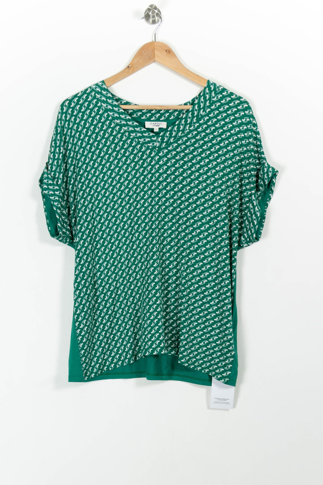Blouse Verte et Blanche - Taille L/40 de la marque Caroll | PARAD87147 - Vendu par Paradigme - Image 2