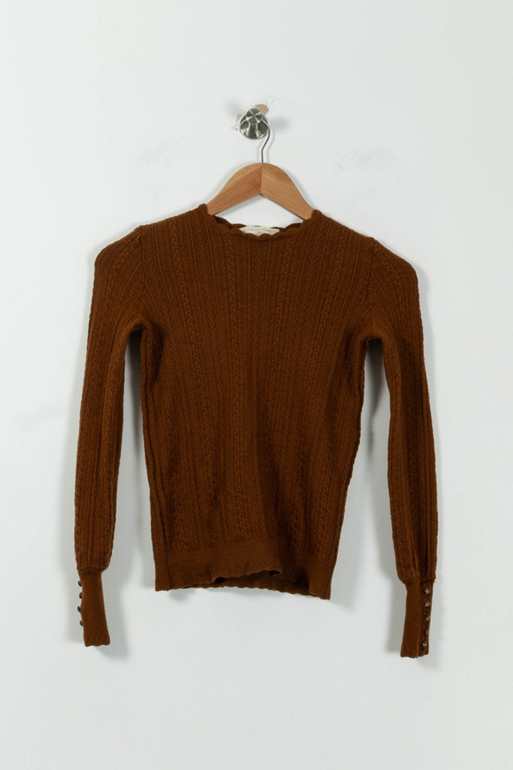 Pull Marron - Taille XS/34 de la marque Sézane | PARAD8715 - Vendu par Paradigme - Image 2