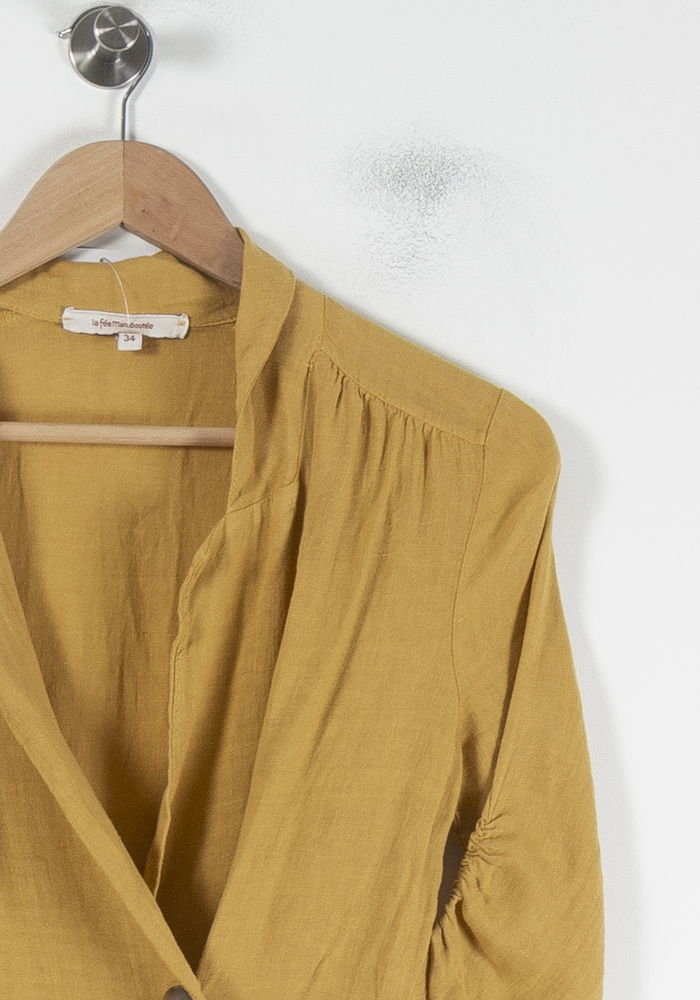 Robe Chemise Jaune - Taille XS/34 de la marque La Fée Maraboutée | PARAD87152 - Vendu par Paradigme - Image 3