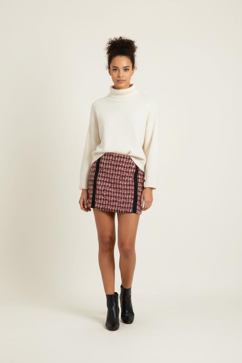 Jupe Courte Rose et Noire - Taille M/38 de la marque Maje | PARAD87169 - Vendu par Paradigme - Image 1