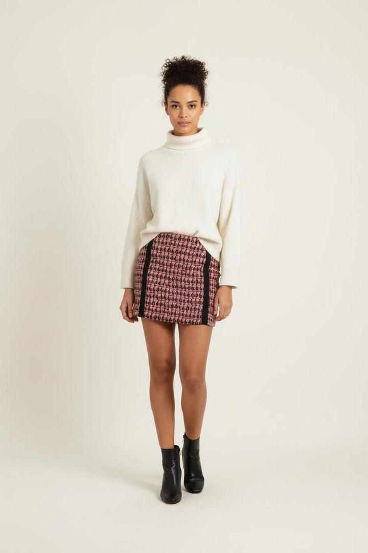 Jupe Courte Rose et Noire - Taille M/38 de la marque Maje | PARAD87169 - Vendu par Paradigme - Image 1