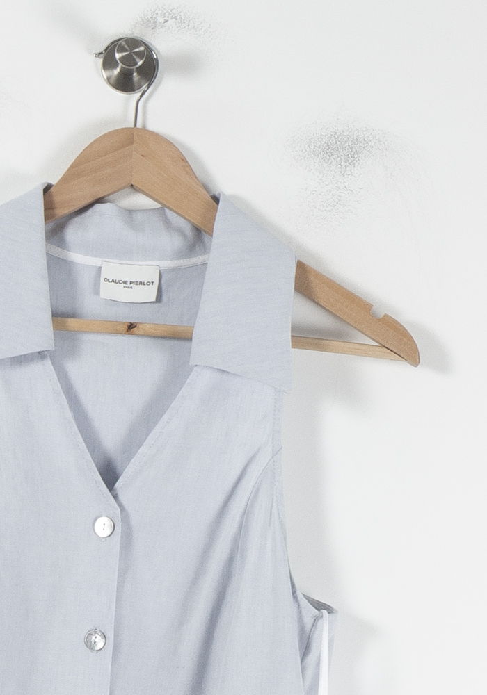 Robe Chemise Bleue - Taille L/40 de la marque Claudie Pierlot | PARAD87189 - Vendu par Paradigme - Image 3